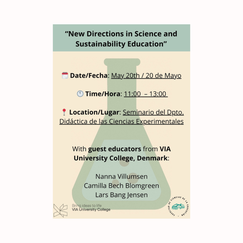 Charla para PDI “New Directions in Science and Sustainability Education” Infografía con los datos de la charla