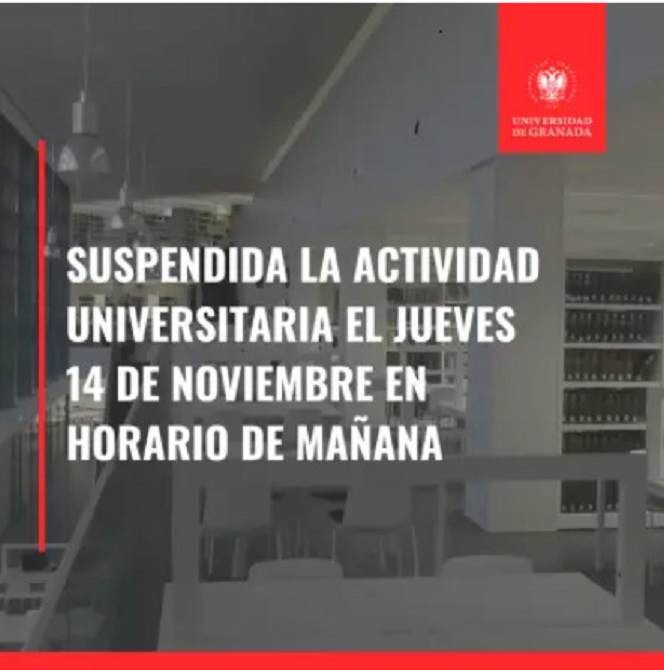 Suspensión actividad UGR alerta naranja 14 noviembre 2024