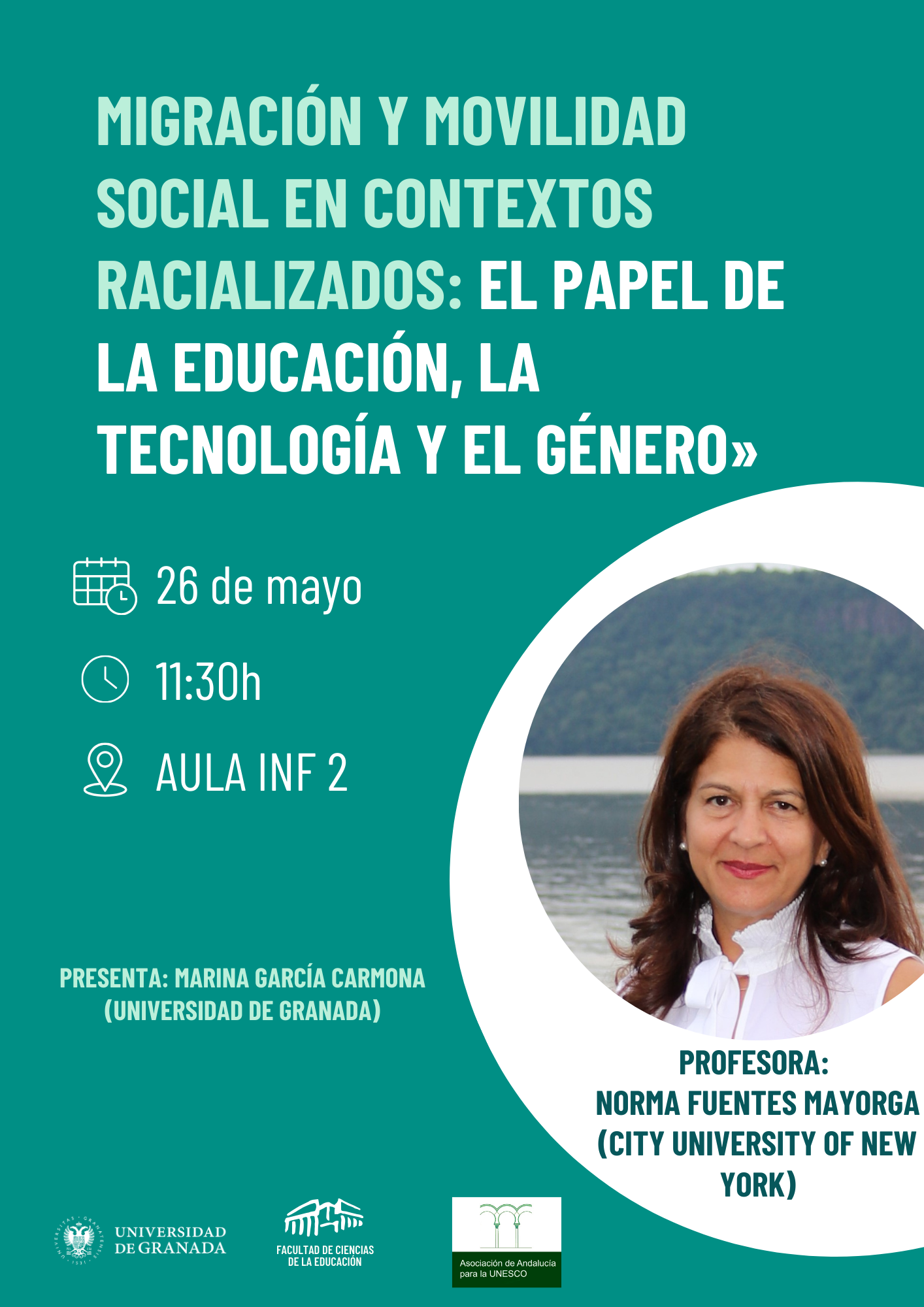 Infografía con información acerca de la charla