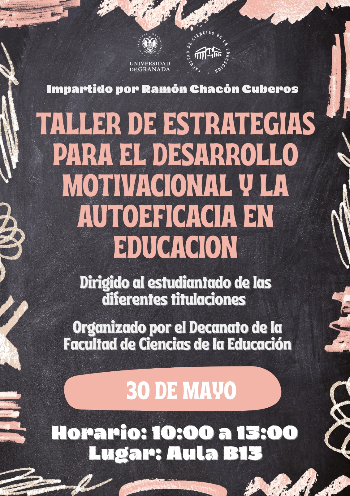 Taller 5. Taller de estrategias para el desarrollo motivacional y la autoeficacia en educación. Infografía con los datos del taller