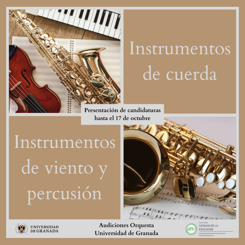 saxofon violin teclado partitura pentagrama cartel notas instrumentos