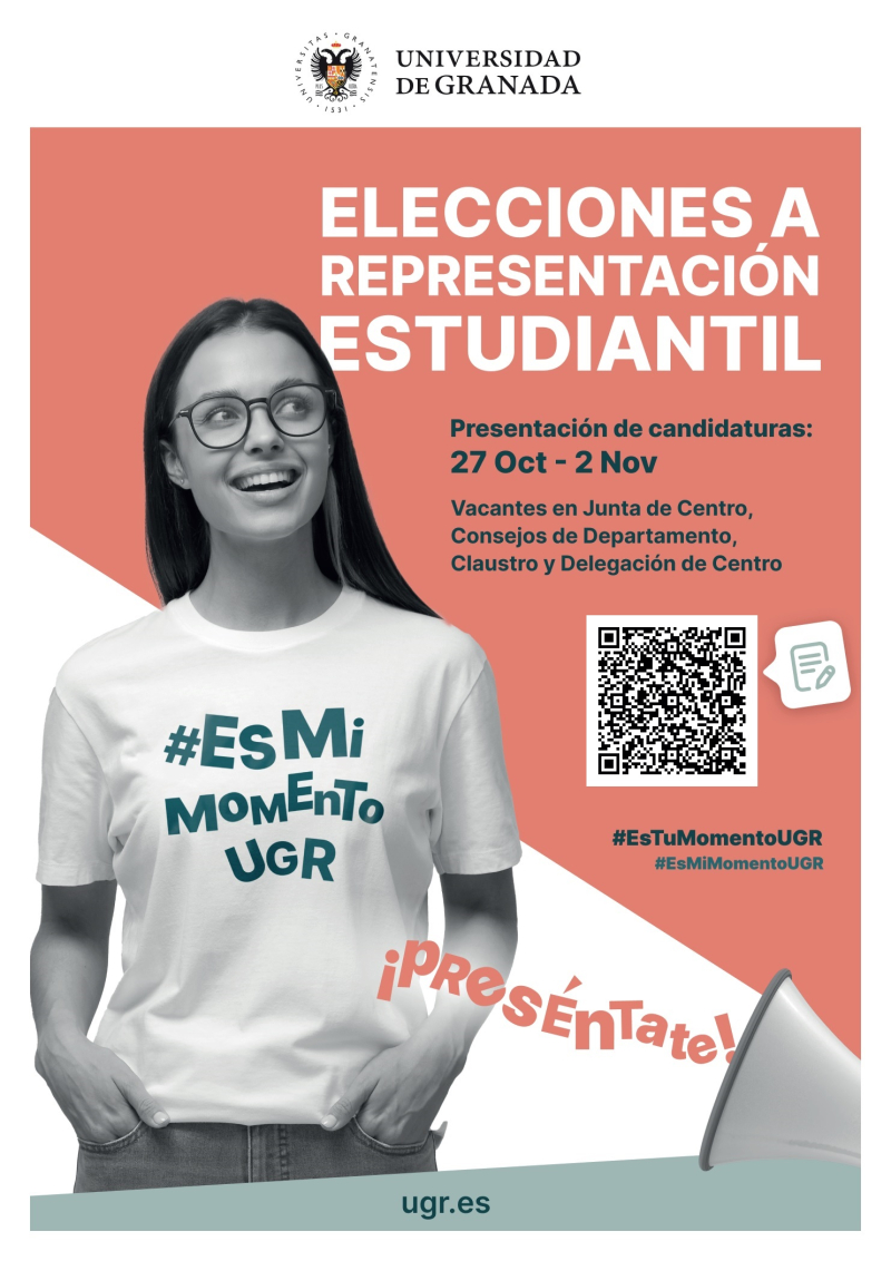 cartel de elecciones representación estudiantil mujer estudiante elecciones cartel