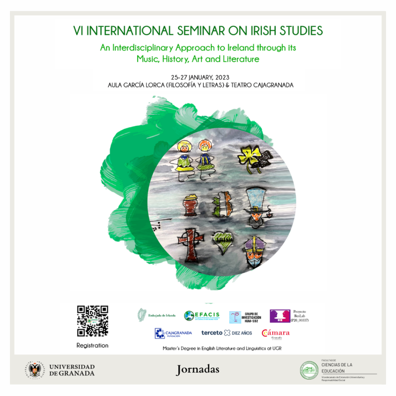 VI Jornadas de Estudios Irlandeses dibujos cartel irlanda