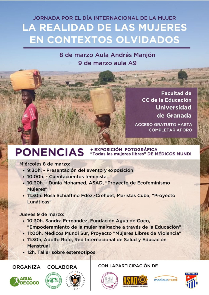 Jornada por el día internacional de la mujer mujer niña africa cartel