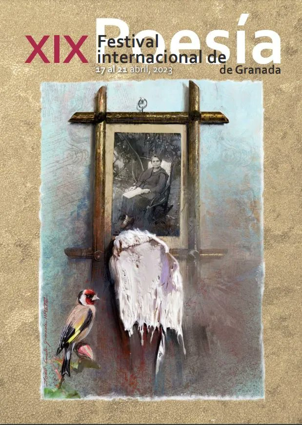 XIX Festival Internacional de Poesía de Granada Foto Blanco Negro Cartel pájaro marco
