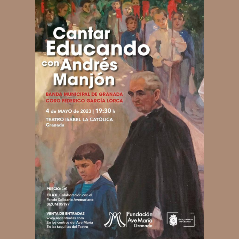 Cantar educando con Andrés Manjón pintura niños sacerdote