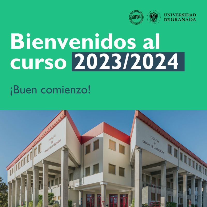 Bienvenidos al curso Infografía con una imagen de la facultad