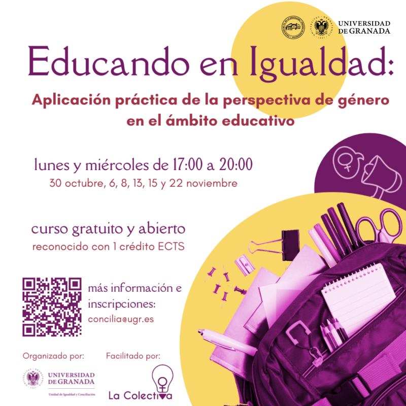 Educando en Igualdad Cartel del curso