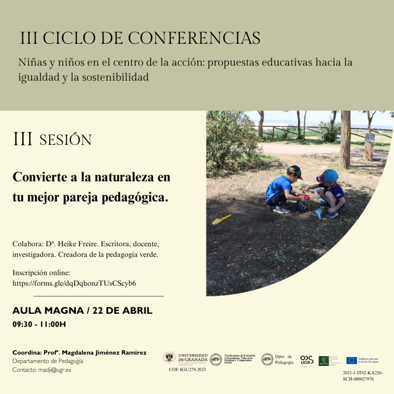 III CICLO DE CONFERENCIAS “CONVIERTE A LA NATURALEZA EN TU MEJOR PAREJA PEDAGÓGICA” Infografía de la actividad