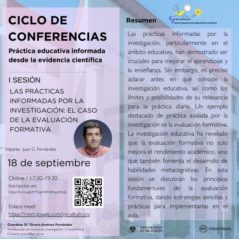 Ciclo de Conferencias sobre Práctica Educativa Informada desde la Evidencia Cartel de la conferencia