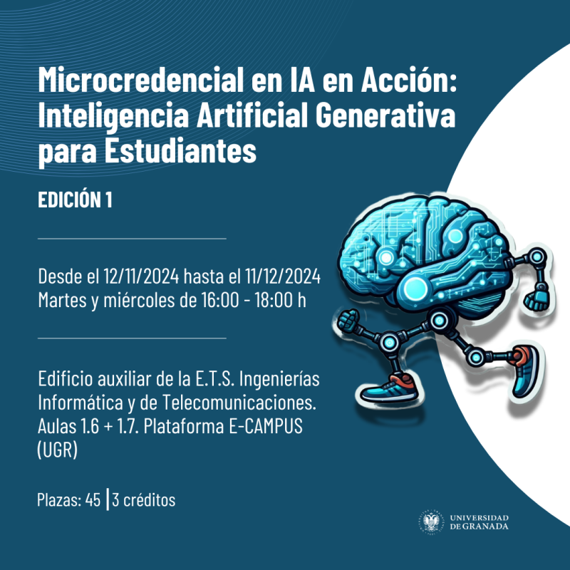 Microcredencial en IA en Acción: Inteligencia Artificial Generativa para Estudiantes Cartel de la formación