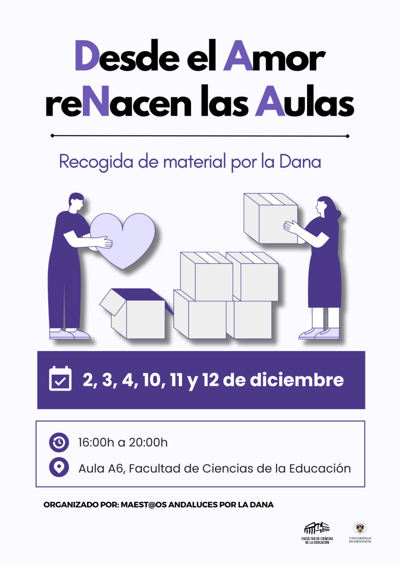 Desde el Amor reNacen las Aulas Cartel recogida materiales por la dana