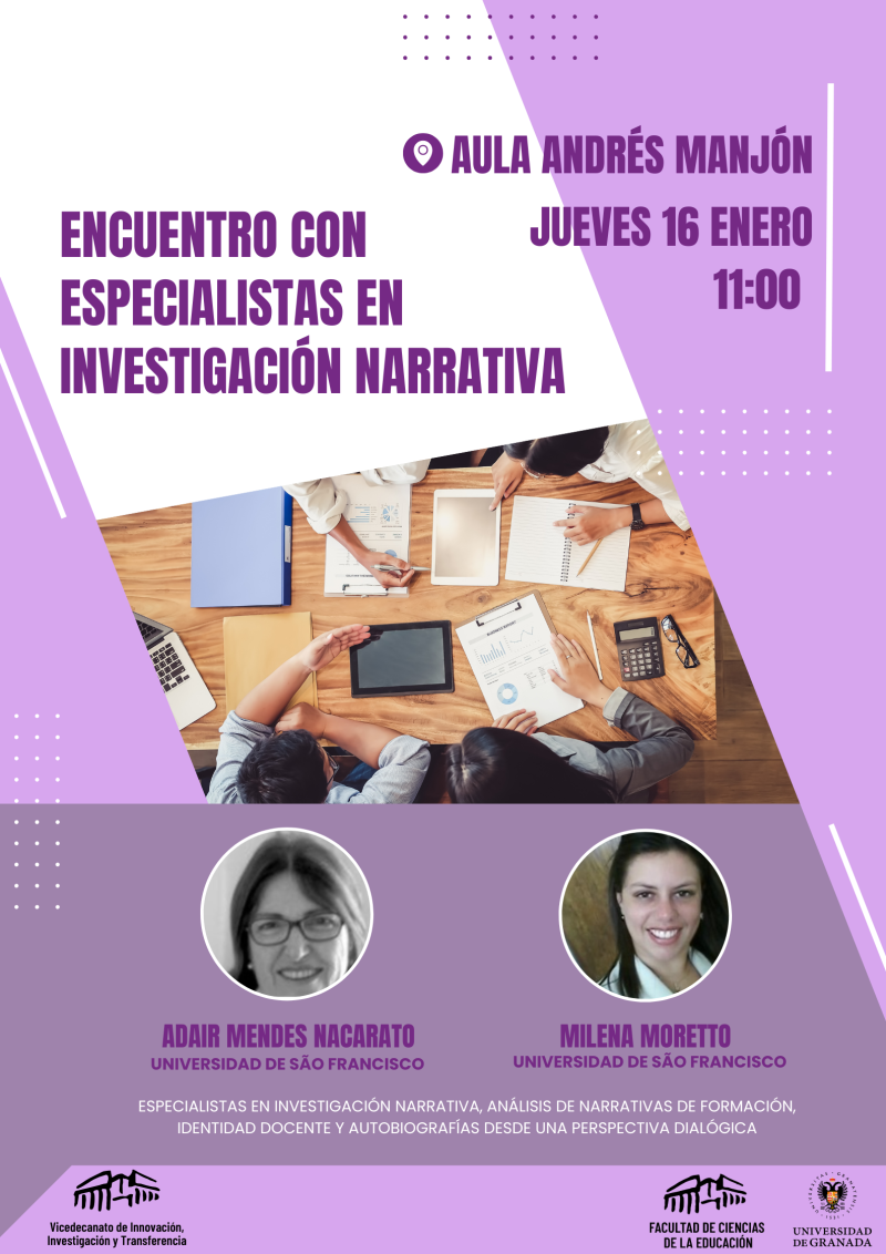 Encuentro especialistas en investigación narrativa Infografía de la actividad