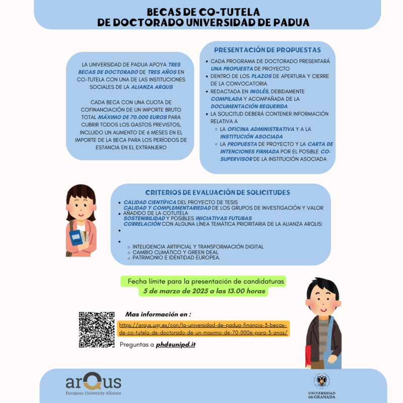 Convocatoria de Becas de Doctorado en Co-Tutela – Universidad de Padua Infografía
