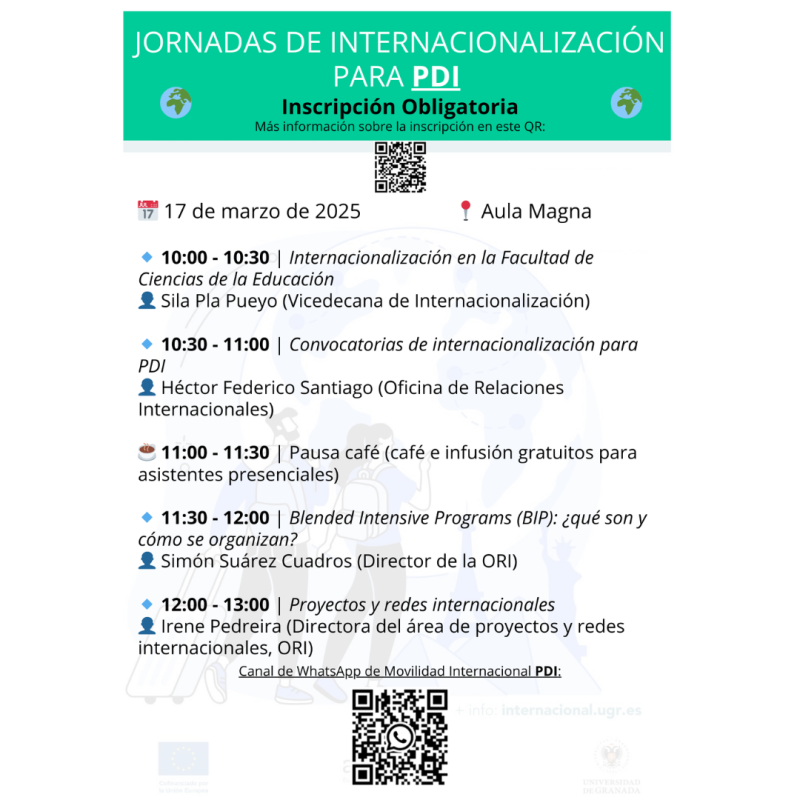 Jornadas de Internacionalización para PDI Programa