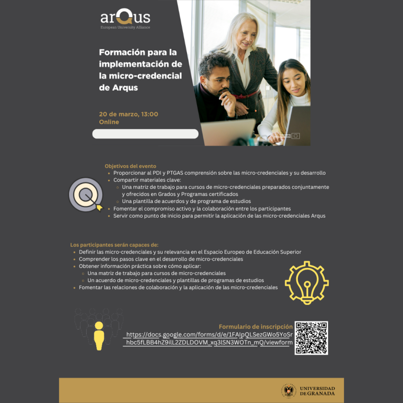 Formación sobre la implementación de la micro-credencial de Arqus Cartel de la actividad