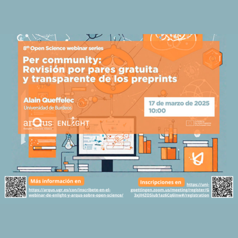 Webinar sobre Open Science: Revisión por pares gratuita y transparente Infografía de la actividad
