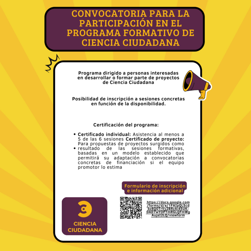 Programa Formativo de Ciencia Ciudadana 2024-2025 Infografía