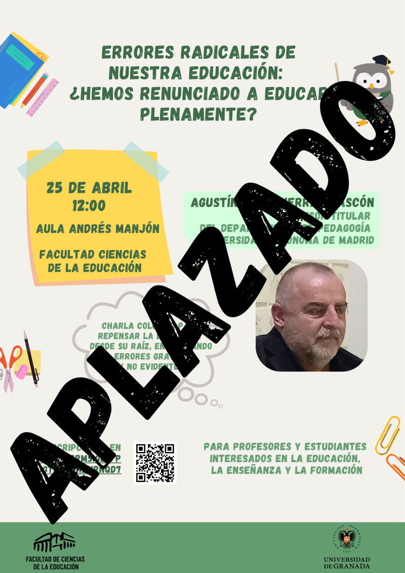 Aplazada Conferencia de Agustín de la Herrán Gascón Aplazada Conferencia de Agustín de la Herrán Gascón
