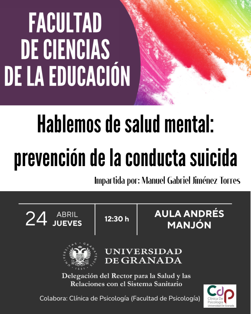 Hablemos de Salud Mental: Prevención de la Conducta Suicida Cartel de la charla