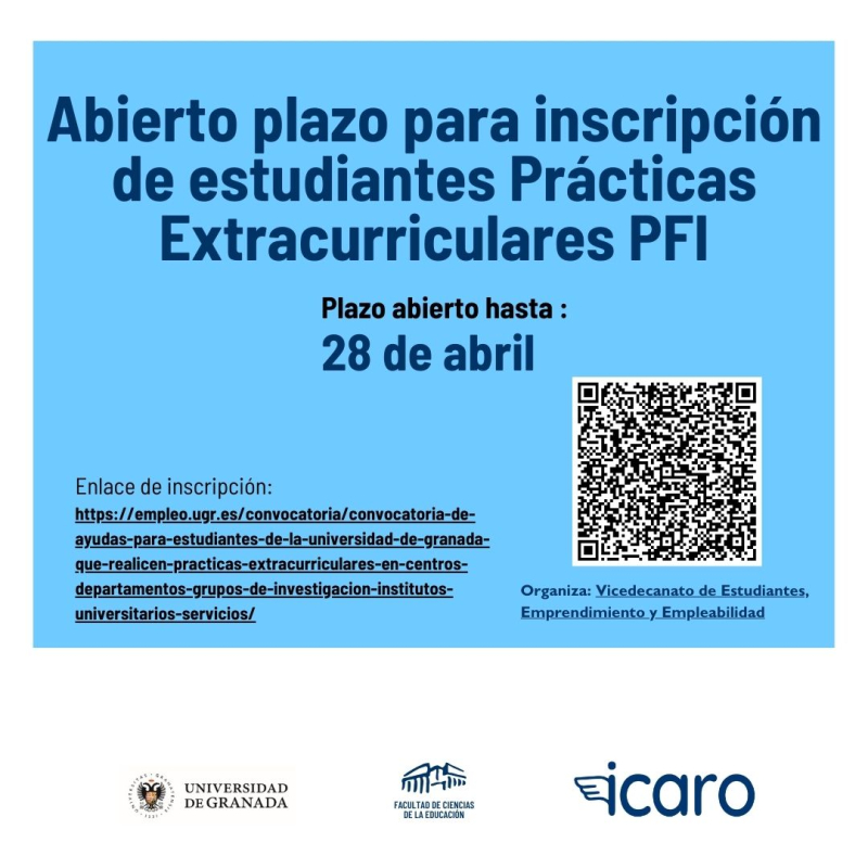 Plazo de inscripción para las Prácticas Extracurriculares PFI en la Universidad de Granada abierto Infografía prácticas extracurriculares 2025