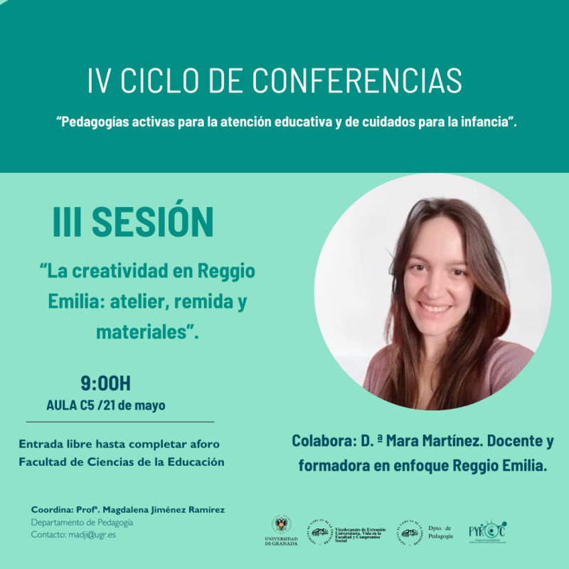 IV Ciclo Conferencias: Pedagogías activas para la atención educativa y de cuidados para la infancia Infografía con los datos de la actividad