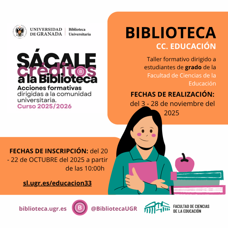 Taller sobre Recursos de Información en la Biblioteca UGR Infografía de la actividad