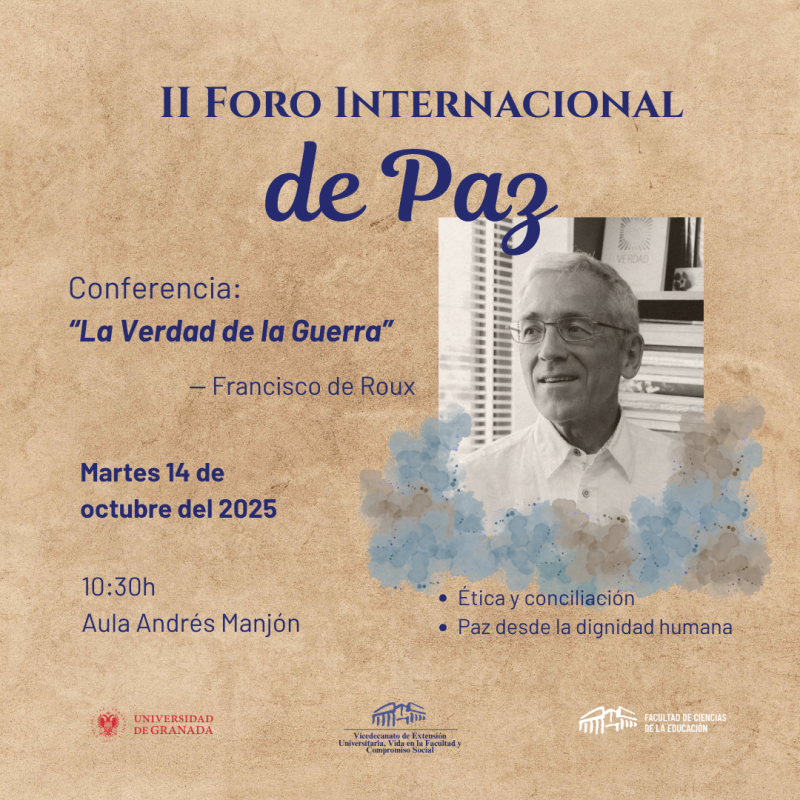 Infografía con los datos de la conferencia e imagen del conferenciante